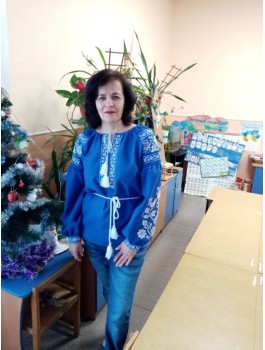 Вишиванка жіноча cиня, машинна вишивка хрестиком. Домоткане полотно, льон або габардин